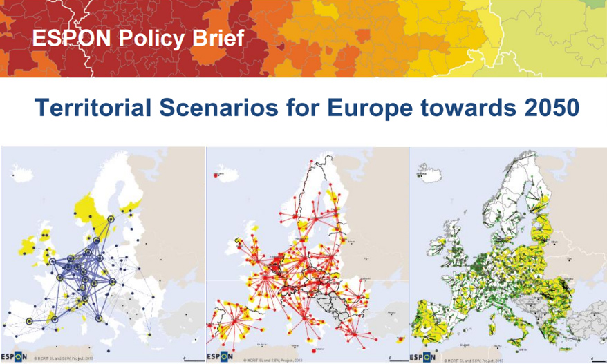 Territorial Scenarios for Europe Towards 2050. Fonte: ESPON